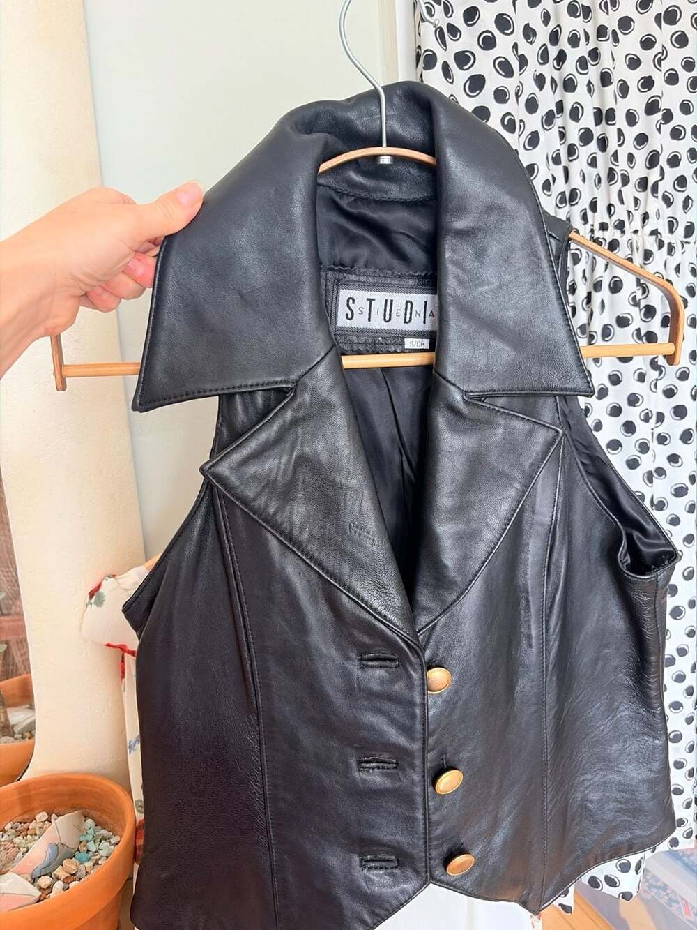 SSTUDIA Leather Vest Size S/CH Black
